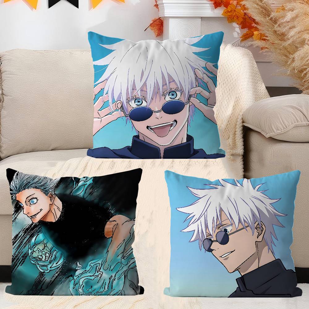 Anime S-Satoru G-Gojo Cushion Cover Inches Farmhouse Decor Home Throw Pillow Covers For Couch Decorations