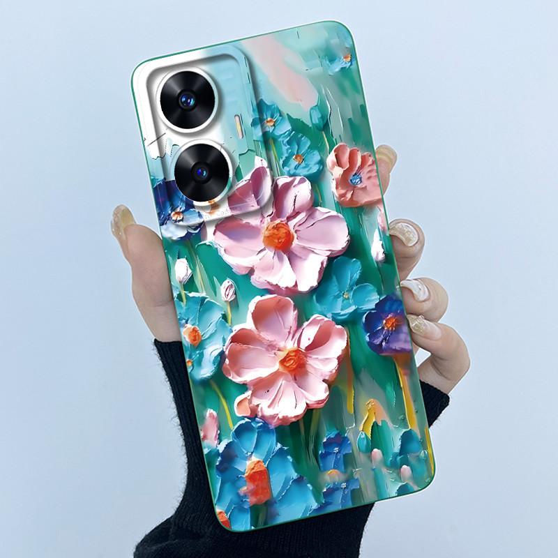Hülle für Realme C55 NFC Realme C55 4G Narzo N55 2023 Handyhülle Süßer Panda Süße Mädchen Katzen Weiches Silikon Stoßfeste Abdeckung