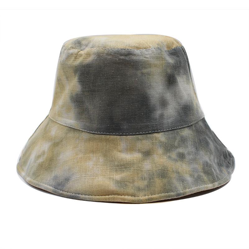 Hat Women'S Tie-Dye Bucket Hat Summer Foldable Double-Sided Basin Hat Couple Sunscreen Visor