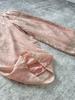 2024 Summer Arrival: Women's Shrimp Pink Tulle Linen Wide-Leg Long Pants