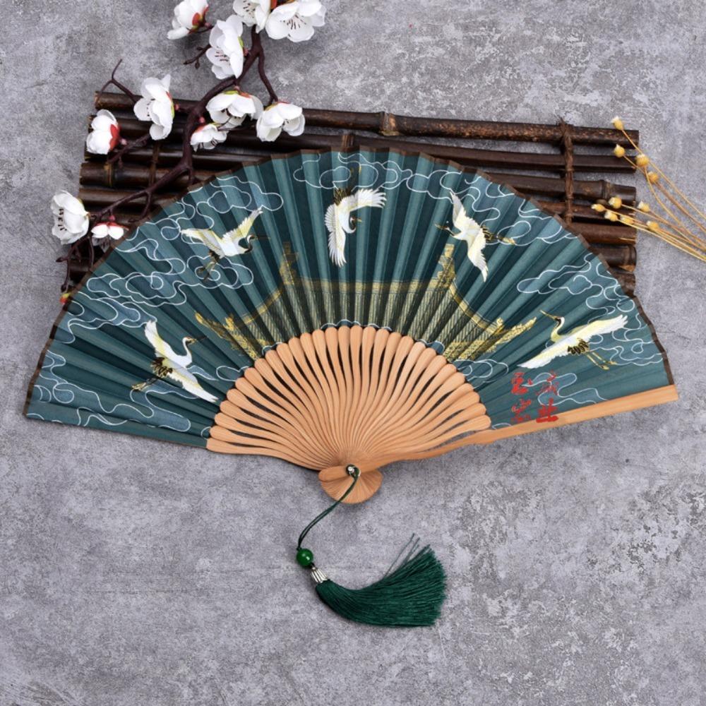 Řemeslné dárky Skládací ruční vějíř Hedvábné taneční rekvizity Vintage japonské bambusové vějíře