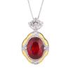 Jewelry Copper Bottom Gold-Plated Simulation Red Corundum Blue Spinel Temperament Retro Pendant 15 * 20