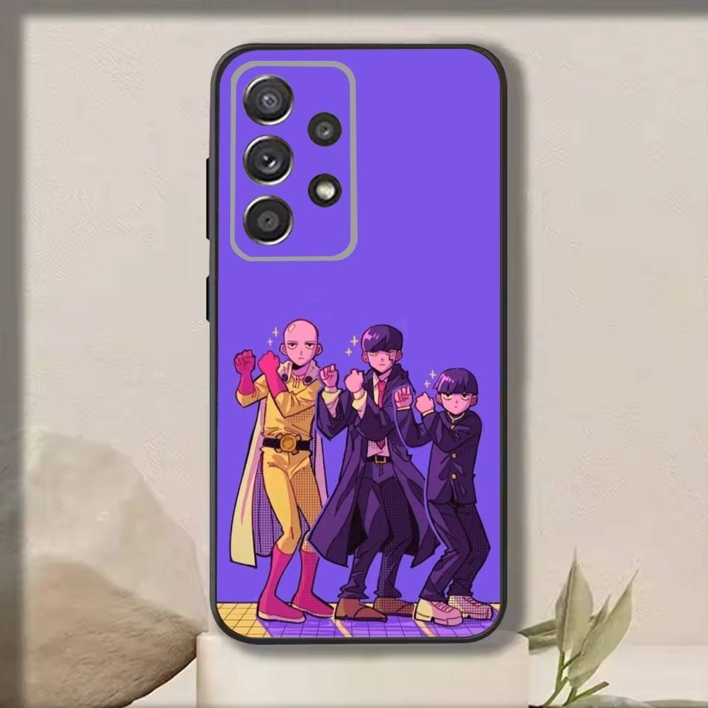 O-One Cartoon P-Punchs Man Phone Case For Samsung S25,S24,S21,S22,S23,S30,Ultra,S20,Plus,Fe,Note,10,9,5G Black Cover