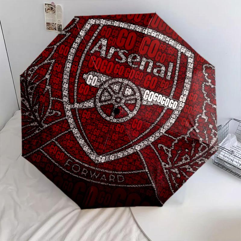 Arsenal Football Club mönster, automatiskt hopfällbart paraply, bärbar och hopfällbar design, 8 revben, en julklapp eller födelsedagspresent.