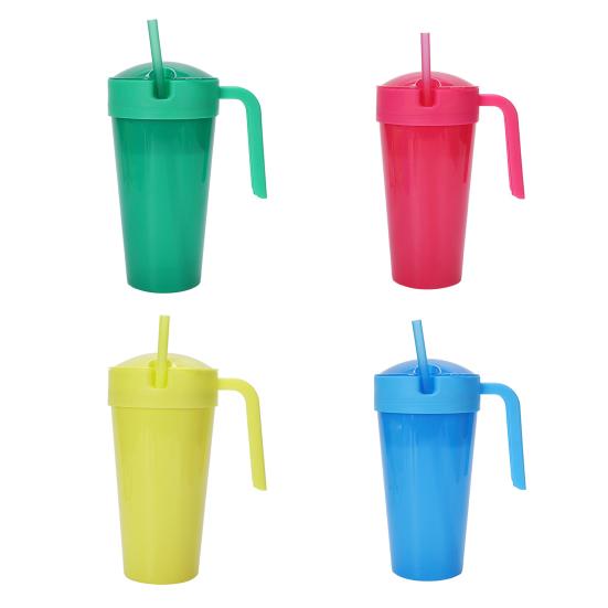 Kids Snack And Drink Cup Combo Leak-Proof 2-in-1 Popcorn Holder with Handle Portable Stadium Tumbler for Travel Home Movies