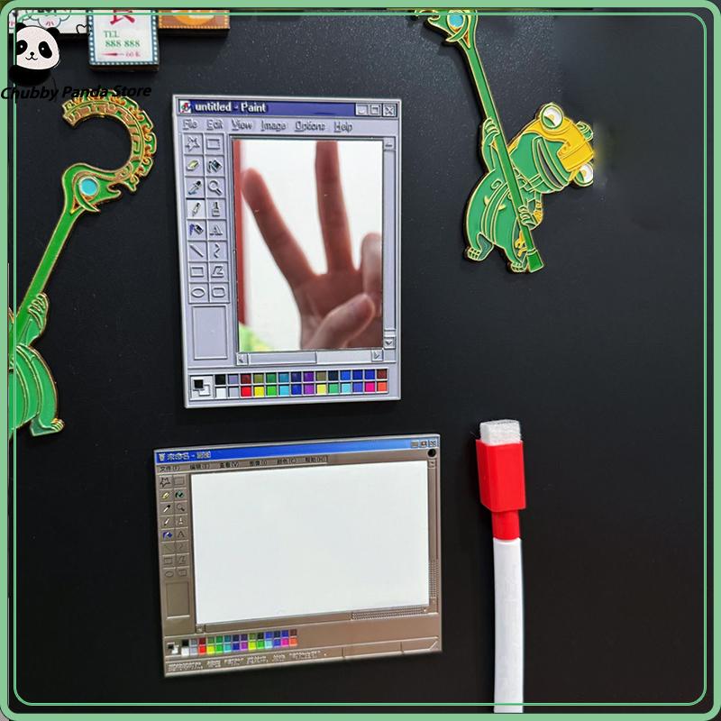 Creative Fridge Magnets Simulation Windows Board Mirror Computer Drawing Board Metal Sticky Notes Sticker Home Decor Accessories
