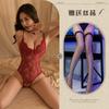 Sexy lingerie sexy lace seduction onesie women's open file hot hollow perspective uniform pajamas set