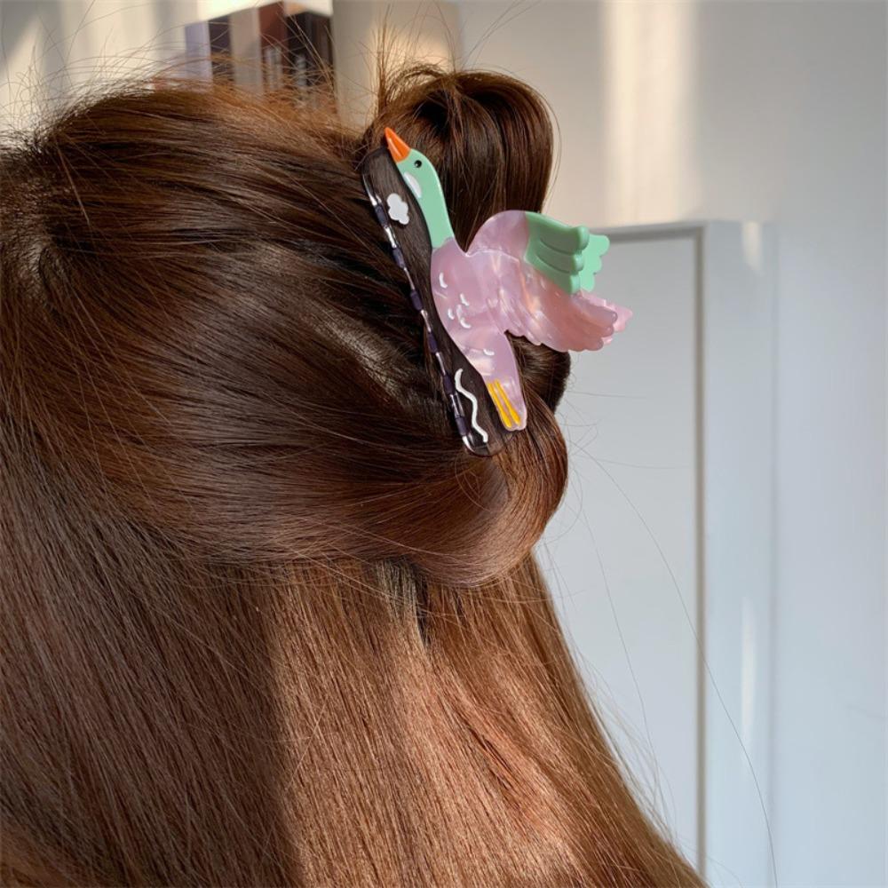 Hairpin Wild Goose Shark Clip Vintage Acetate Shark Clip Creative Bird Hair Claw Wash Face