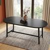 Tavolo da Pranzo 180*80*75cm, adatto per 6-8 persone, Tavolo da Pranzo con Angoli Arrotondati, Tavolo da Pranzo in Stile Semplice, Gambe del Tavolo in Ferro, Nero