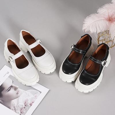 Casual Versatile Mary Jane Women's Shoes Summer Single Shoes 2025 College Style Platform Small Leather Shoes