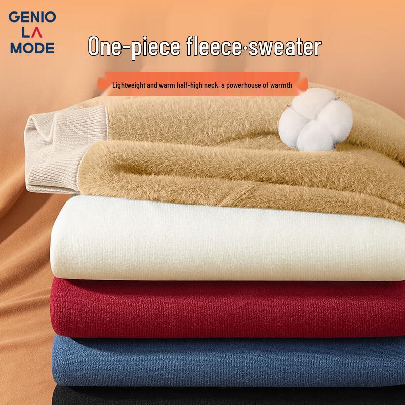 

GENIOLAMODE Men s Winter Fleece-Lined Turtleneck Sweater 3XL