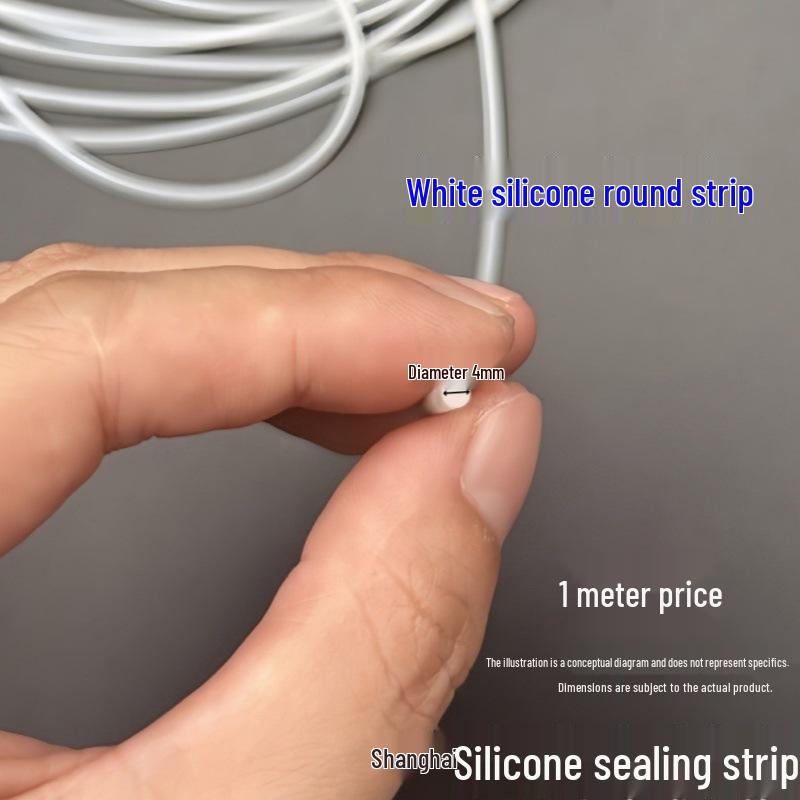 Silicone Round Bar Sealing Strip - Waterproof, Dustproof, High/Low Temperature Resistant, Wear-Resistant, Anti-Aging (White, Black, Red)
