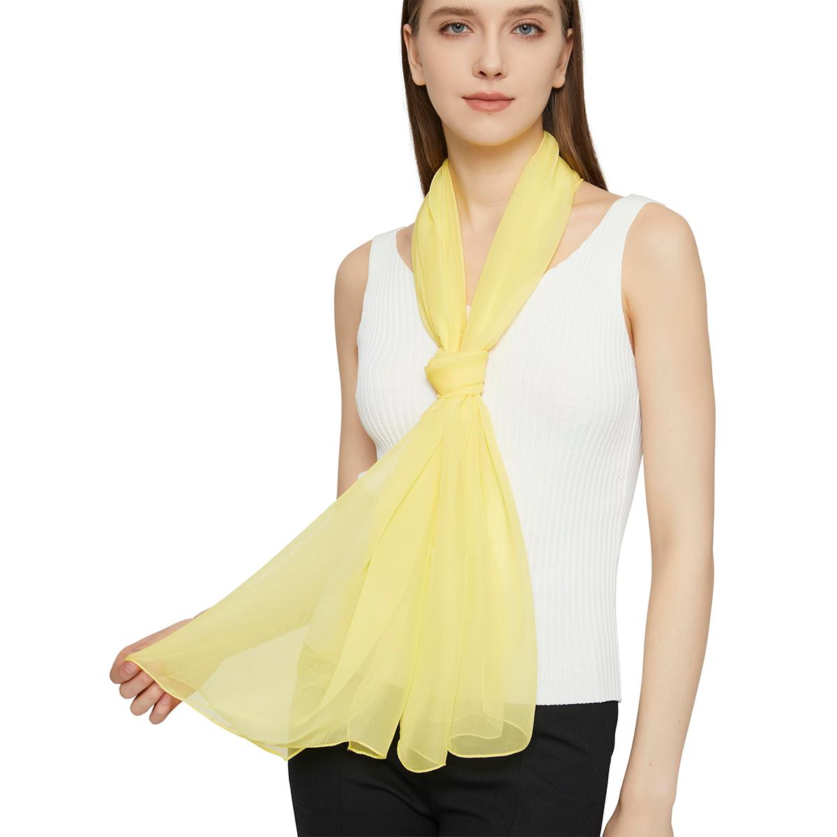 

Модний шифоновий м який однотонний шарф-шаль Модні декоративні шарфи Дихаючий захист від сонця Елегантна леді Універсальна бандана 50x160cm