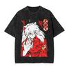 Inuyashas Kagome Japanese Anime T Shirt Hip Hop Washed Short Sleeve Oversize TShirt for Men Women Tops Streetwear Tee Shirt