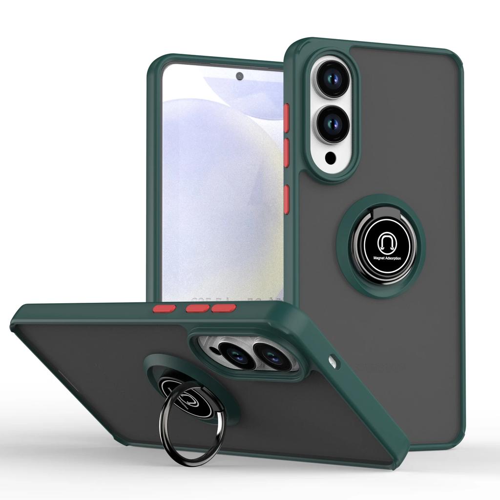 Shockproof Armor Matte Case for Samsung S26 S25 Edge S24 S23 S22 Note20 Ultra Plus A57 A37 A56 A36 A55 Magnetic Ring Stand Cover