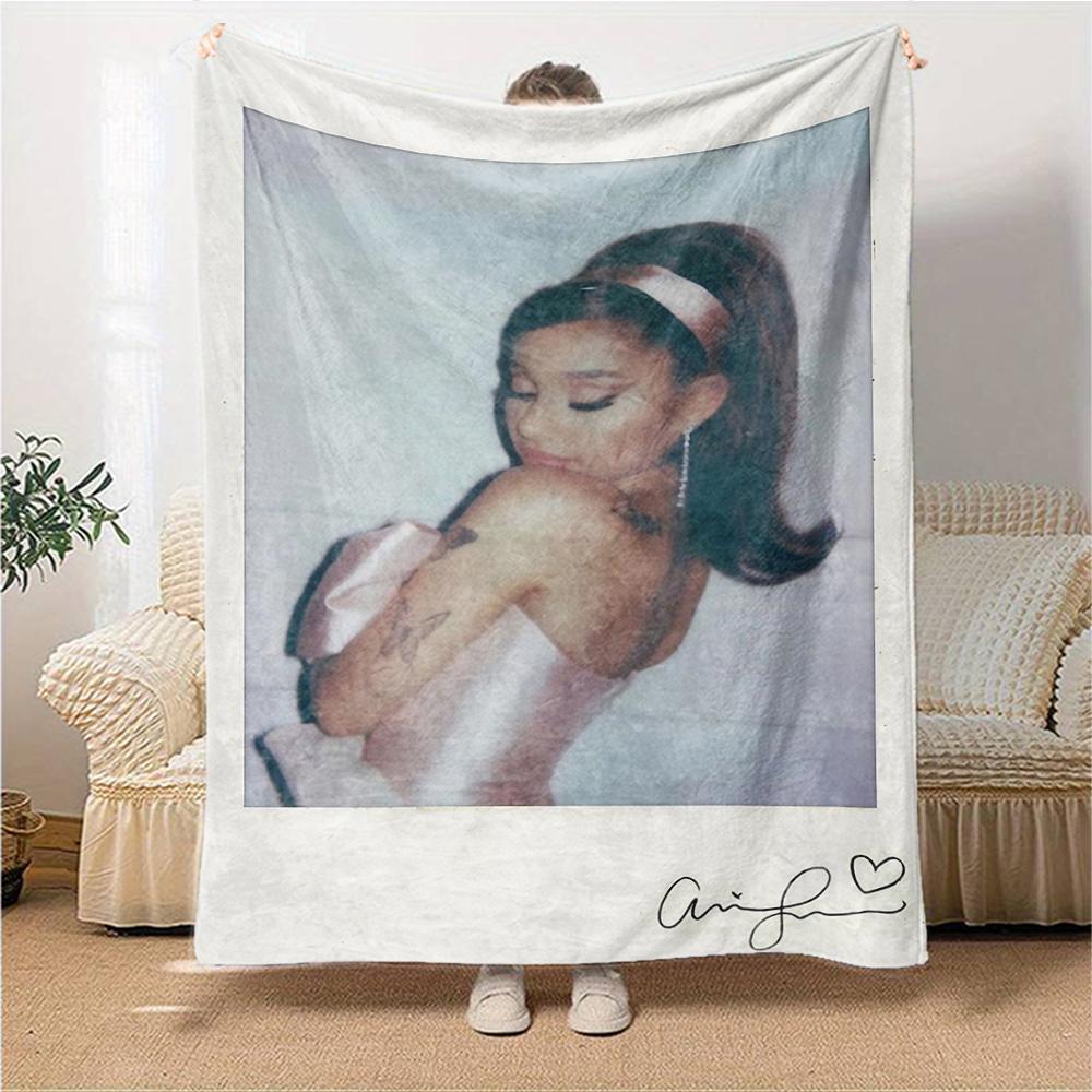 Polaroid Ariana Grande Blanket Soft Throw Blanket For Home Bedroom Bed Sofa Travel Office Solid Christmas Blanket