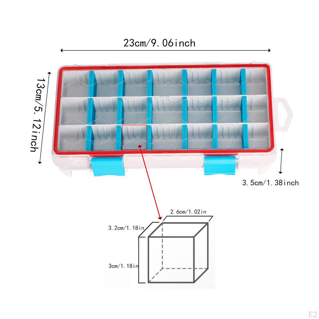 Fishing Tackle Box Jewelry Organizer Container Gear Lure Storage Case 21 Compartments for