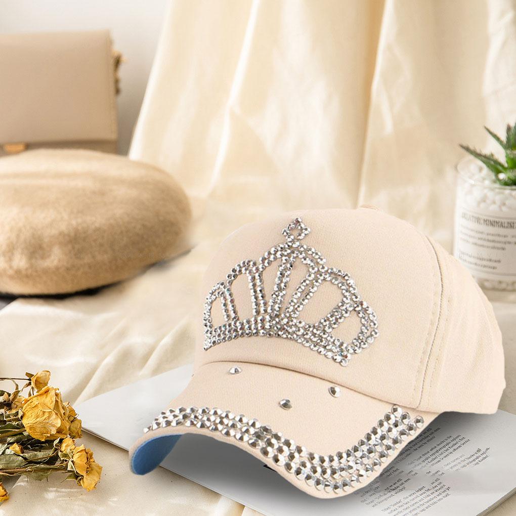 Children Adjustable Rhinestones Studded Peaked Cap Hat Kid Baseball Cap