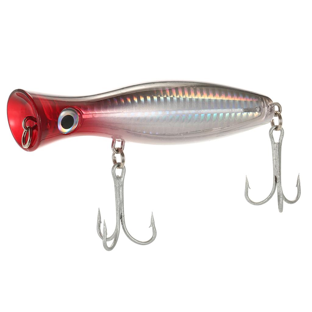12cm   45g Large Popper Lure Artificial Seal Lure 3D Eyes Hard Popper Fishing Lure with Hooks and Ring for Saltwater