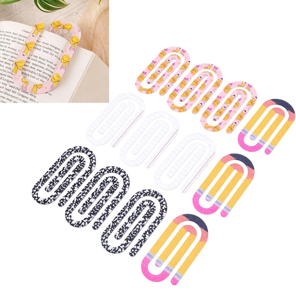 12 Pcs Acrylic Paper Clips Bright Colors Classroom Office Supplies Creative Souvenir Paper Clip Gifts