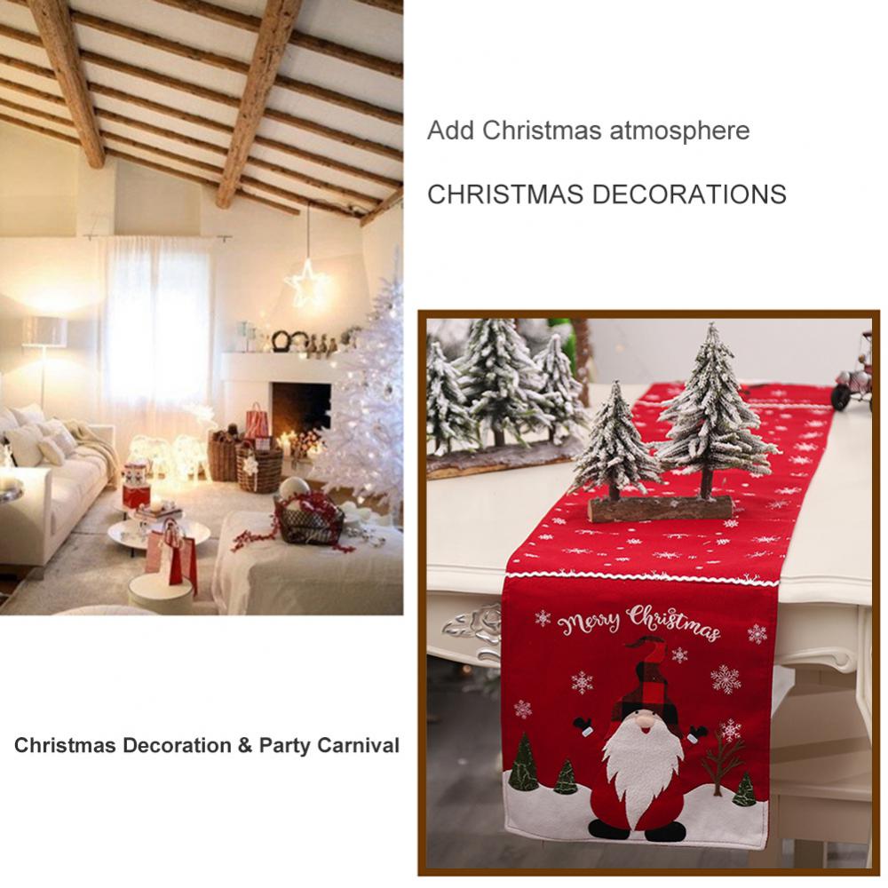 Christmas Table Runner Merry Christmas Decoration for Home Xmas Party Decor 2024 Navidad Notal Noel Ornament Happy New Year 2025