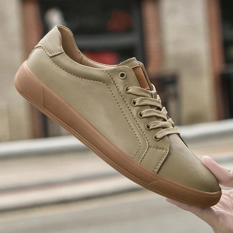 Fashion Stylish Leather Men's Casual Shoes Comfortable Office Oxford Shoes Daily Wear Skateboard Footwear Male Tenis Masculino Sneakers