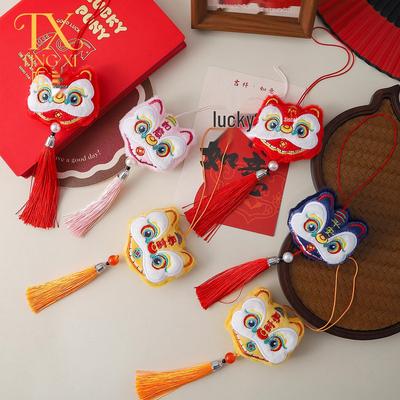 2026 Chinese New Year Lion Sachet with Tassel - National Style Plush Accessory