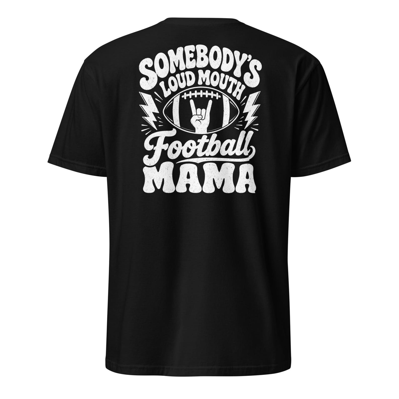 Somebody s Loud Mouth Football Mama T-Shirt, Funny Football Mom Gift, Sports Mama Graphic Tee, Game Day Shirt S