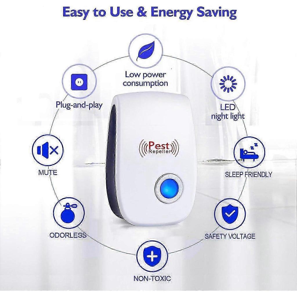 Ultrasonic Pest Repeller, 4 Pack Plug In Electronic Pest Repeller, Mouse And Rat Repeller, Pest Control Insect