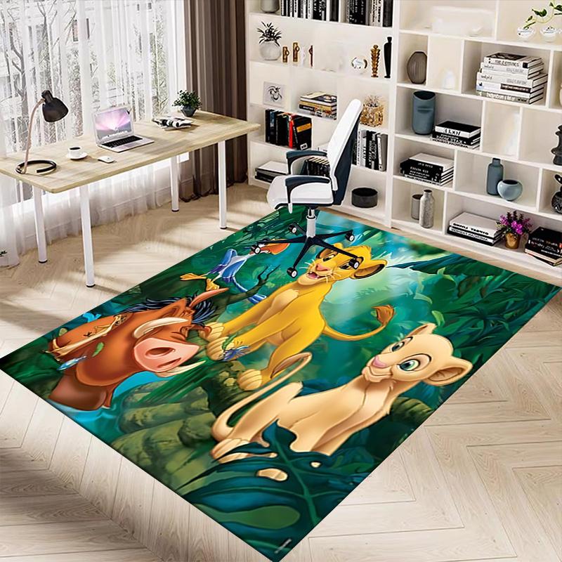 Lion Adventure Carpet For Playroom Bedroom Living Room Sofa Home Decorkids Game Area Rug Nonslip Floor Mat