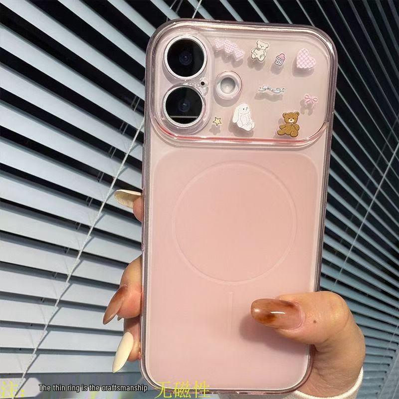 

Heart-shaped Brown Bear & Little Rabbit Magnetic Phone Case for Apple Promax 17 - Pink Apple 11 Pro Max