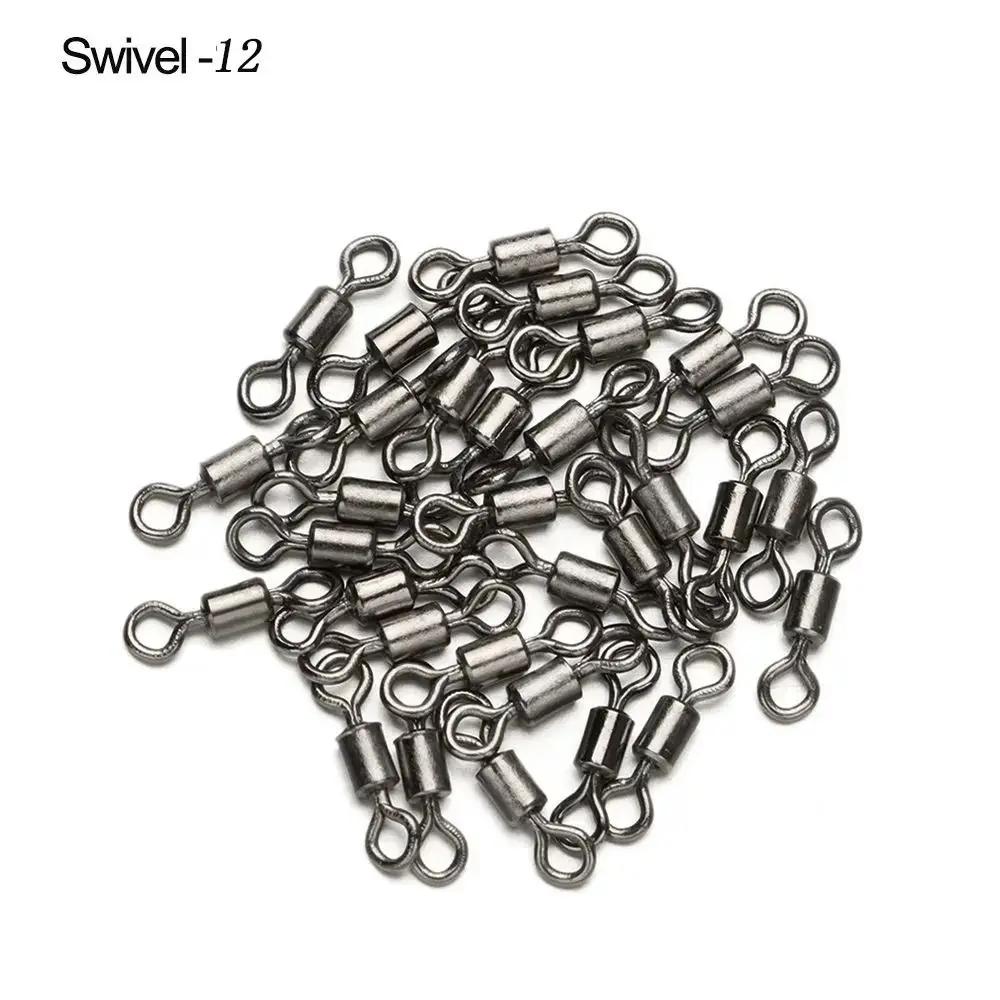 100pcs Match Feeder Fishing Swivel Stop Beads Anti Winding American Swivel Carp Quick Change Spinner 8-shaped Ring Beads
