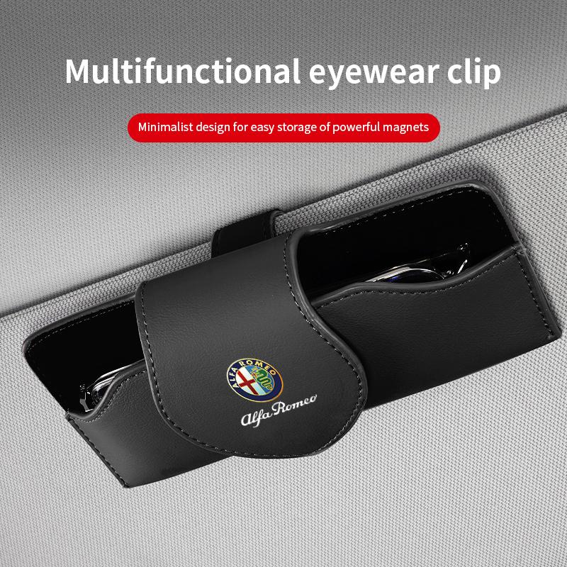 Příslušenství do interiéru auta Sluneční clona Úložný box na sluneční brýle Pro Alfa Romeo 156 159 147 4C 8C 166 Giulia Giulietta Stelvio Spider