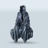 Resin Grim Reaper Sculpture Art Decorative Desk Figure Ornaments Mysterious Man Sitting For Home Desktop Decoration
