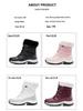 Plus-Size Women's Waterproof Winter Snow Boots, Warm Fleece-Lined, Long Tube Design, Outdoor Sports Fashion.