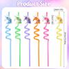 6/12pcs Unicorn Party Glitter Straws Reusable PVC Milk Juice Drinking Straw Kids Girls Birthday Party Decoration Favors Supplies