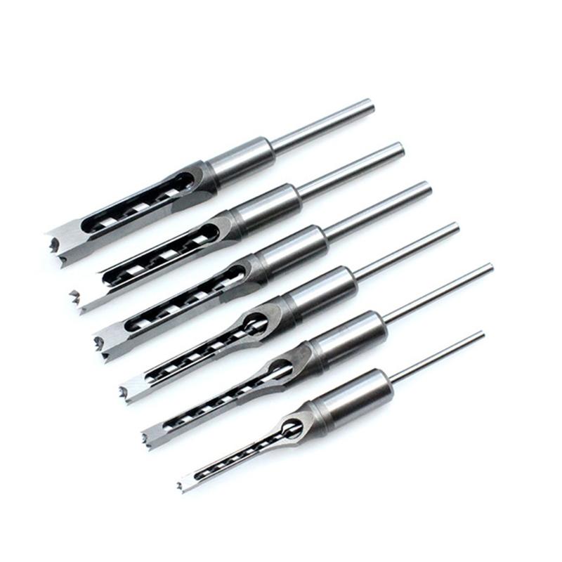 Square Hole Mortise Chisel Drill Bit Tools 6.4 mm/8mm/9.5mm/12.7mm/14mm/16mm Round Strong Square Hole Drill Bit