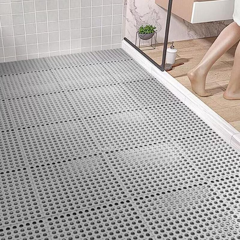 6-Piece Modular Anti-Slip Bathroom Floor Mat