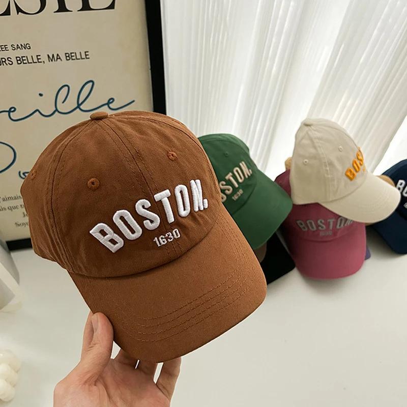 Letter Embroidery Kids Baseball Cap Solid Color Hip Hop Snapback Hat for Boy Girl Peaked Caps Summer Adjustable Children Sun Hat