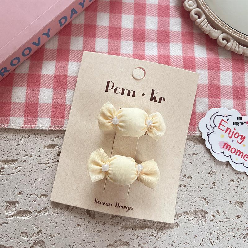 Milk White Pearl Bow Hair Clip - Small Princess Hair Accessory for Children and Babies