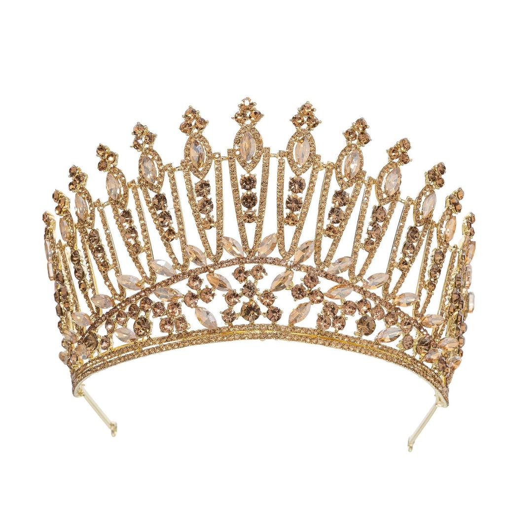 Baroque European and American Beauty Pageant Bridal Crown Tiara Alloy Crystal Wedding Headband Hair Accessories Crown