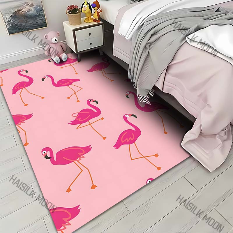 Multi-Size Pink Flamingo Carpet for Living Room Bedroom Bedside Floor Mat Sofa Table Area Rugs Home Decor for Gifts