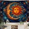 1pc Starry Sun and Moon Tapestry, Polyester Fabric, Machine Washable, Suitable for Bedroom and Living Room Decoration
