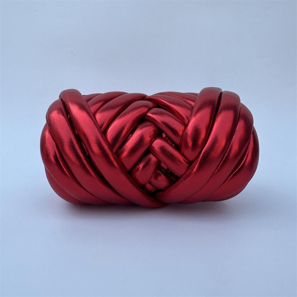 

500g Thick Texture Chunky Yarn Leather Finish Giant Yarn Basket Blanket Carpets Making червоний