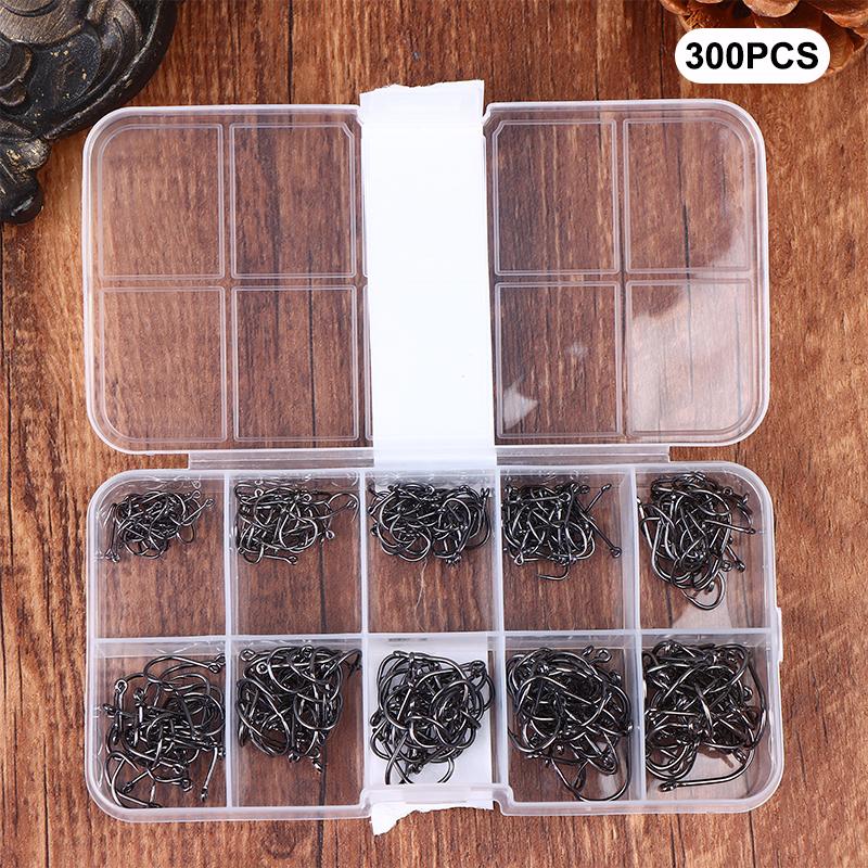 Fishhooks Strong Sharp Silver Circle Fishhook 3#-12# Jig Barbed Pesca Sea Fishing Set Portable Fishing Tackle Accessories