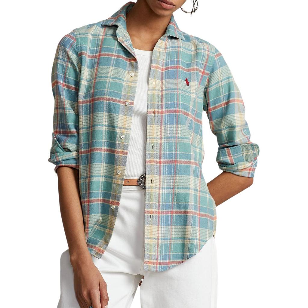 Polo Ralph Lauren SS22 Plaid Collared Long Sleeve Shirt Women Shirts Multicolor 211874043-001