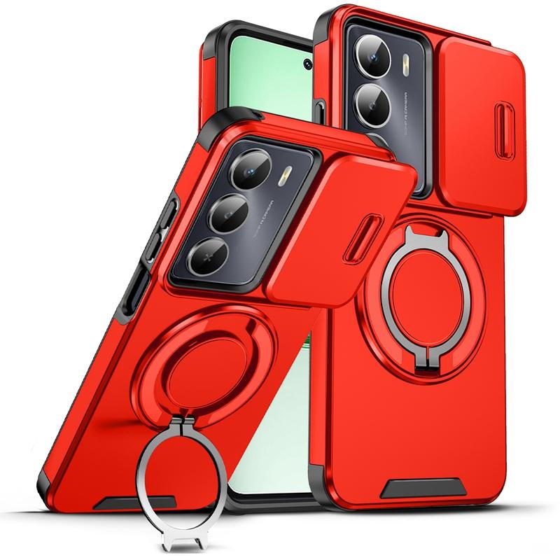 For Realme C75 4G Case Car Magnetic Holder Ring Armor Shockproof Funda For OPPO Realme C75 C 75 RealmeC75 Camera Protect Cover