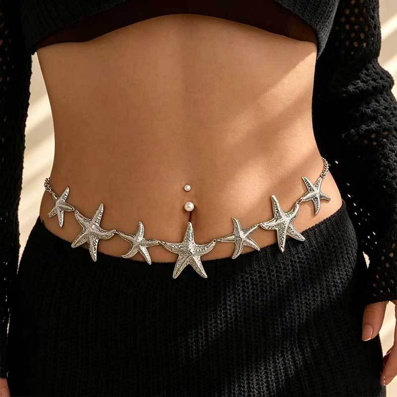 Adjustable Multi-Layer Sunflower Metal Waist Chain Ornament for Women