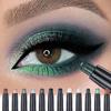 Luxurious Shimmer & Matte Eyeshadow Stick  Easy Application, Long-Lasting Waterproof Eye Makeup Natural & Black Tones with Blue & Green Highlights