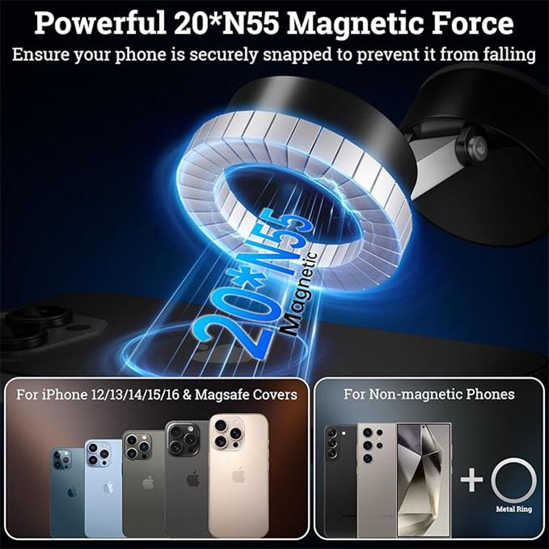 Multifunctional Vacuum Suction Cup Bracket Foldable Retractable Vacuum Double-sided Magnetic Mobile Phone Holder Car&Desk Holder